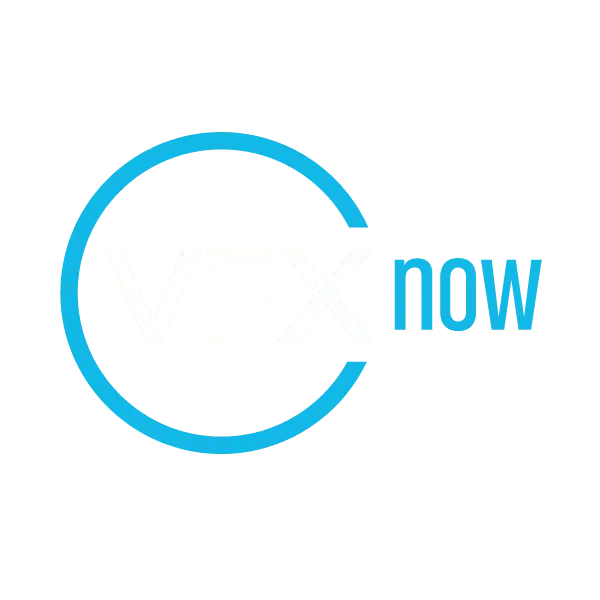 VFXnow logo dark blue background AI